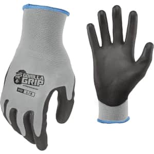 Gorilla Grip Slip Resistant All Purpose Work Gloves 5-Pack: $10.74