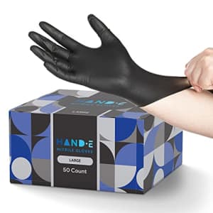 Hand-E Touch Black Nitrile Disposable Gloves 50-Pack: $3.50 via Sub & Save