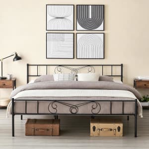 Gaomon King Size Metal Bed Frame with Storage: $67.79