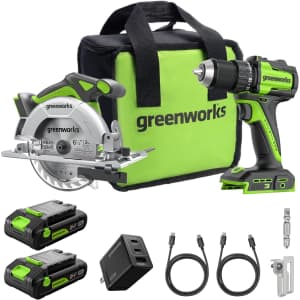 Greenworks 24V Drill and Circular Saw Combo: $99.99
