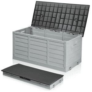 Ktaxon 75-Gallon Waterproof Outdoor Storage Box w/ Wheels: $40
