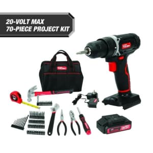 Hyper Tough 70-Piece 20V Cordless Drill and Project Kit: $50