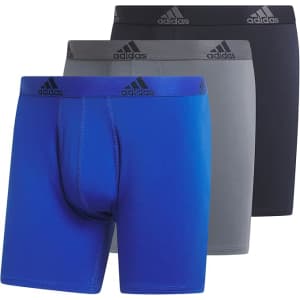adidas Men's Performance Stretch Cotton Boxer Briefs 3-Pack: $18