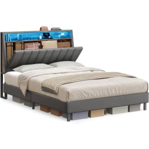 Vasagle Full LED Bed Frame with Storage: $125.99