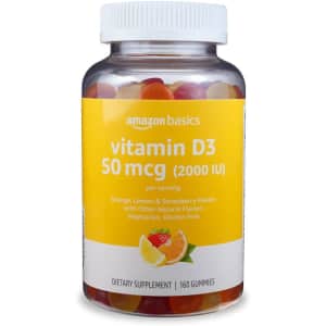 Amazon Basics 160-Count Vitamin D3 2000 IU Gummies: $6.94