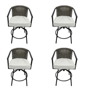 allen + roth Sedgebrook Wicker Swivel Balcony Chairs Set of 4: $346 allen + roth Sedgebrook Wicker Swivel Balcony Chairs Set of 4: $346