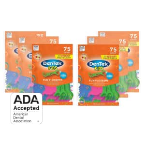 DenTek Kids 75-Count Fun Flossers 6-Pack: $9.07 via Sub & Save DenTek Kids 75-Count Fun Flossers 6-Pack: $9.07 via Sub & Save