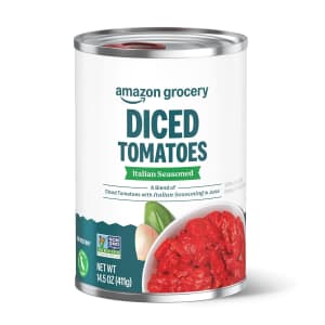 Amazon Grocery Italian Seasoned Diced Tomatoes 14.5-oz. Can: 68 cents via Sub & Save Amazon Grocery Italian Seasoned Diced Tomatoes 14.5-oz. Can: 68 cents via Sub & Save