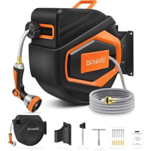 Goxawee 100ft UV Resistant Garden Hose Reel: $35.09