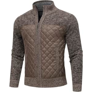AKuVoL Men's Full-Zip Cardigan w/ Pockets: From $14