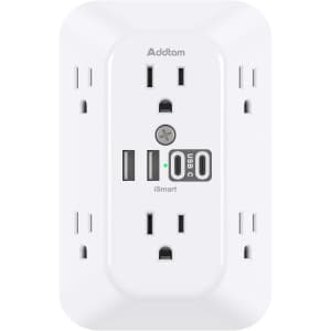 Addtam Surge Protector 6-Outlet Extender: $7.99 w/ Prime