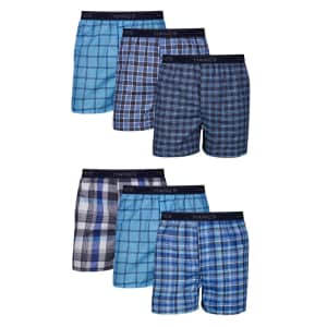 Hanes Men's Moisture-Wicking Boxer Underwear 6-Pack: $19.20