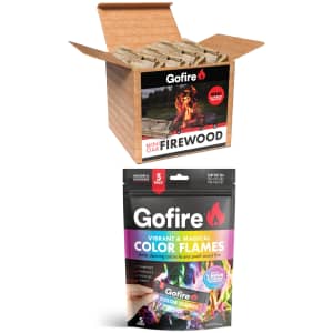 GoFire Mini Oak Firewood + Northern Lights Color Flames 5-Pack: $16.97