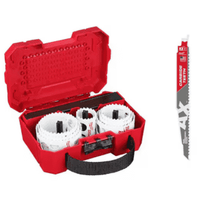 Milwaukee Hole Dozer Bi-Metal Hole Saw Kit w/ 9" AX Nail-Embedded Wood Cutting SAWZALL Blade: $46