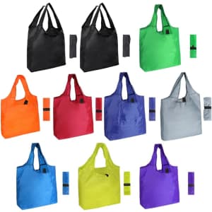 Colorful Folding Reusable Grocery Bag 10-Pack: $6.99