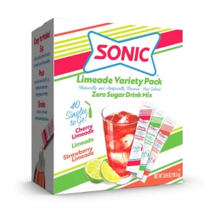 Sonic Limeade Zero Sugar Variety Pack 40-Count Singles: $7.98