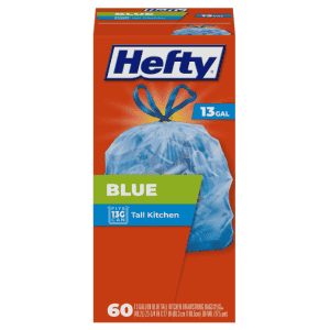 Hefty 60-Count 13-Gallon Blue Trash Bags: $7.94 via Subscribe & Save