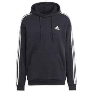 adidas Men's Essentials Fleece 3-Stripes Hoodie: $16 adidas Men's Essentials Fleece 3-Stripes Hoodie: $16