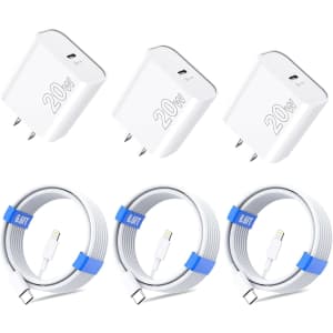 20W USB-C Fast Wall Charger 3-Pack: $5.99