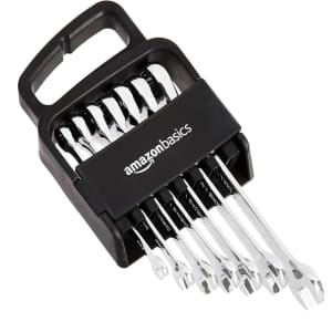 Amazon Basics Ratcheting Combination Wrench Set: $13