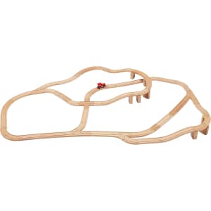 Amazon Basics 65-Piece Wooden Train Railway Construction Set: $26.78