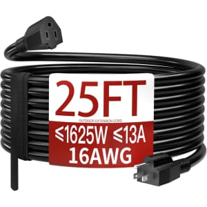 16/3 25-Foot Outdoor Extension Cord: $8