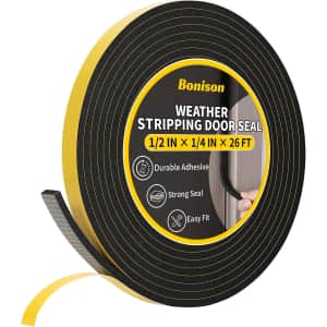 1/2"x1/4"x26-Foot Weather Stripping Door Seal: $4.24