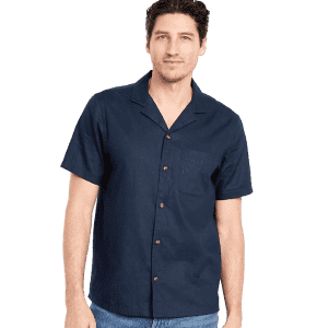 Old Navy Men's Short-Sleeve Linen-Blend Camp Shirt: $9