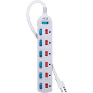 KMC 6-Outlet Power Strip with Independent Switches: $9.99
