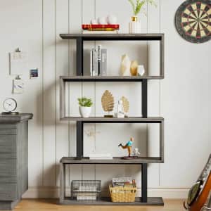 Yitahome 5-Tier S-Shaped Bookshelf: $63.99