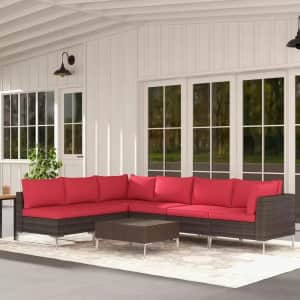 7-Piece Modular Patio Furniture Set w/ Table: $244