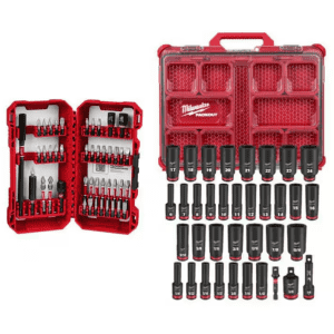 Milwaukee SHOCKWAVE Impact 45-Piece Screwdriver Bit Set & 1/2" Impact Socket 36-Piece Set: $159