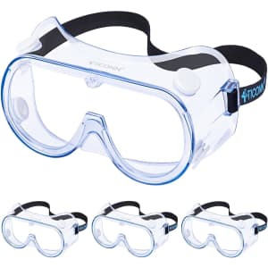 Ticonn Anti-Fog Safety Goggles 4-Pack: $13.99