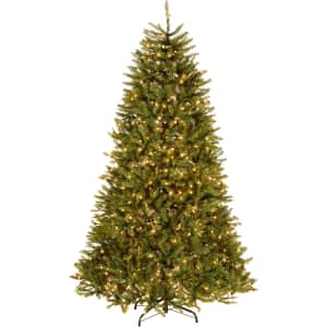 National Tree Company 7.5-Foot Dunhill Fir Pre-Lit Artificial Christmas Tree w/ Stand: $79.99