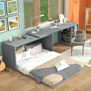 Euroco Queen Murphy Bed w/ Rotable Desk: $280