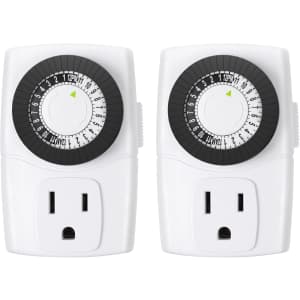 BN-Link Indoor Mini 24-Hour Mechanical Timer Outlet 2-Pack: $10 w/ Prime