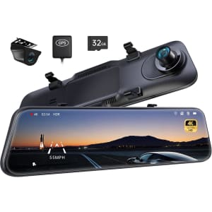Pelsee P12 Pro 4K Mirror Dash Cam: $90 w/ Prime