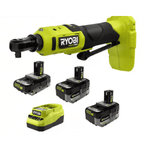 Ryobi ONE+ HP 18V Brushless 3/8" Ratchet Kit w/ 3 Batteries and Charger: $159