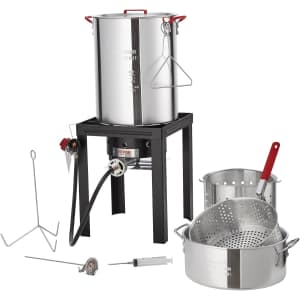 Vevor 30-Quart Turkey Deep Fryer + 10-Quart Seafood Boiling Kit: $73