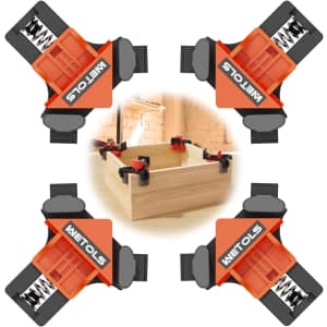 Wetols Adjustable Spring-Loaded Woodworking Corner Clamp 4-Piece: $15.99