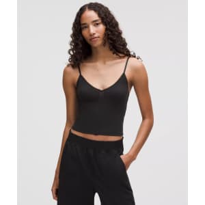 lululemon Women's Cotton Pointelle Cropped Cami Tank Top: $24 lululemon Women's Cotton Pointelle Cropped Cami Tank Top: $24