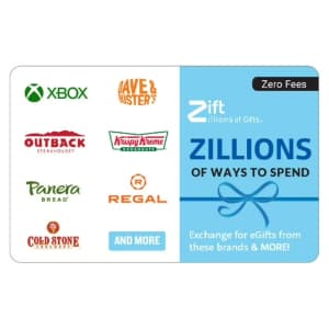 $50 Zift Zillions of Gifts eGift Card: $45 $50 Zift Zillions of Gifts eGift Card: $45