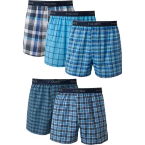 Hanes Ultimate Men's Tagless Boxer With Exposed Waistband 5-Pack: $15 Hanes Ultimate Men's Tagless Boxer With Exposed Waistband 5-Pack: $15