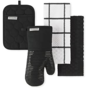 KitchenAid Quilted Cotton Terry Cloth, Oven Mitt, and Pot Holder Set: $9.91
