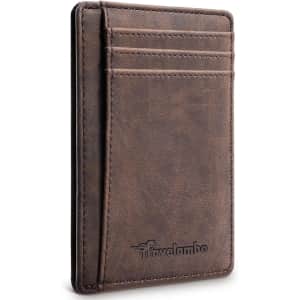 Travelambo RFID Blocking Minimalist Leather Wallet: $8