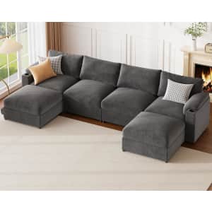 Homyhomey 119.6" U Shaped Modular Sofa: $499.00