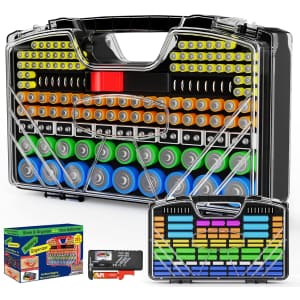Battery Organizer Storage Holder Box w/ Tester: $12