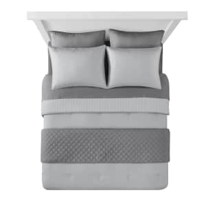 Mainstays 8-Piece Queen or King Reversible Bed in a Bag Comforter Set: $28