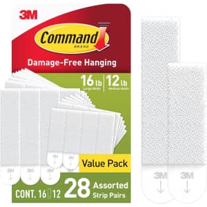 3M Command 15-lb. & 10-lb. Picture Hanging Strips 56-Pack: $13 w/ Prime