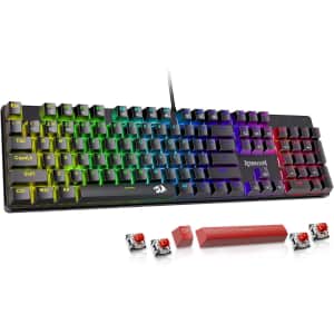 Redragon 104-Key Mechanical Gaming Keyboard: $23.99